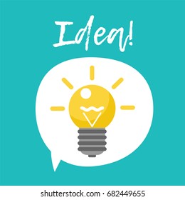 Vector illustration. Light bulb icon design, idea concept symbol. 