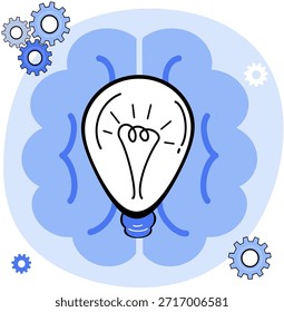 Ilustración vectorial de la idea de la bombilla	