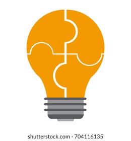 Vector illustration. Light bulb, idea symbol. Technology innovation, bussiness concept