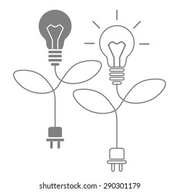 Vector illustration light bulb isolated on white 