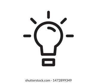 vector illustration of a light bulb line style icon, isolated on a white background. EPS 10