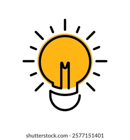 Vector Illustration of light bulb line icon on white background. Eps 10.