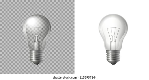 Vector illustration. A light bulb on a transparent background.