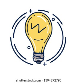 Vector Illustration light bulb 
 on a white background. Good for card, poster, banner, invitation, postcard, icon. EPS 10