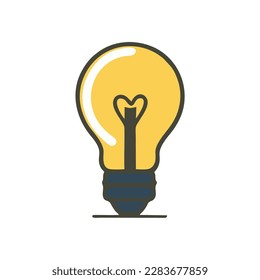 Vector illustration. Light bulb with rays shine. Energy and idea symbol. Decoration for greeting cards, patches, prints for clothes, badges, posters
