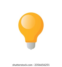 Bombilla de luz de ilustración vectorial con energía de brillo de rayos y símbolo de idea
