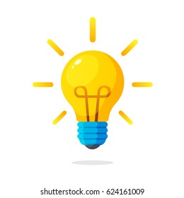 Vector illustration. Light bulb with rays shine. Energy and idea symbol. Decoration for greeting cards, patches, prints for clothes, badges, posters - Shutterstock ID 624161009