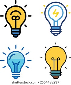 Vector Illustration of light bulb set