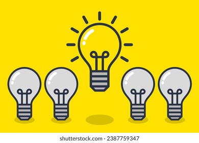 vector illustration of light bulb symbol of ideas and innovation