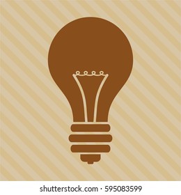 Vector illustration of Light bulb vector symbol icon in brown.
