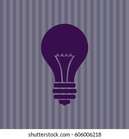 Vector Illustration of Light bulb symbol in violet color
