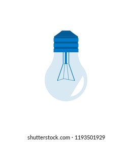 Vector illustration of light bulb turned off in flat style isolated on white background. Equipment of electricity power as symbol of new idea or creative approach to work.