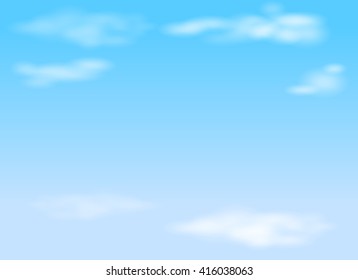 vector illustration of light clouds in a blue sky