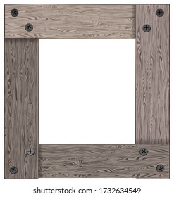 ilustración vectorial marco de madera de color claro con pin