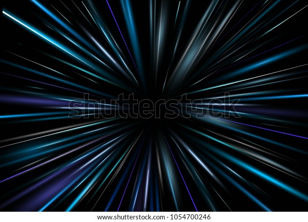 暗い青の明るい抽象的背景にベクターイラスト レイビームオーラレーザー のベクター画像素材 ロイヤリティフリー