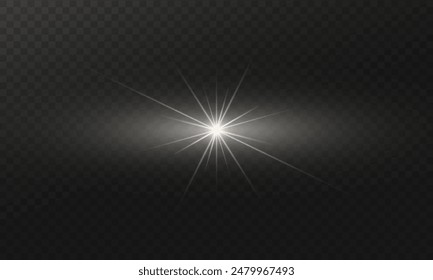 Vector illustration of light effects on a transparent background. Vector star