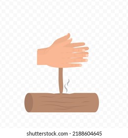 Vector illustration of light a fire. Colored vector for website design .Simple design on transparent background (PNG).