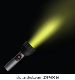 Vector Illustration  with Light Flash on Black Background