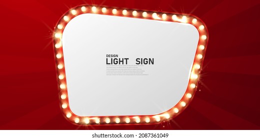 Vector illustration of a light frame, a light sign, a festival, an attractive celebration.