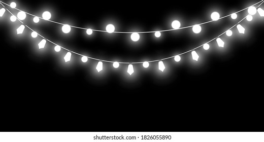Vector illustration of a light garland on a transparent background