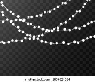 Vector illustration of a light garland on a transparent background.	
