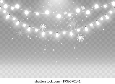 Vector illustration of a light garland on a transparent background.