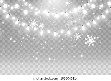 Vector illustration of a light garland on a transparent background.	
