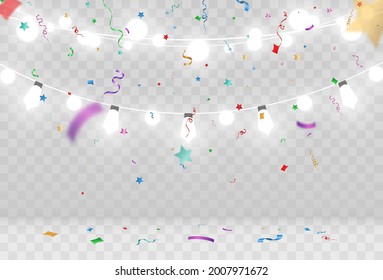 Vector illustration of a light garland on a transparent background.