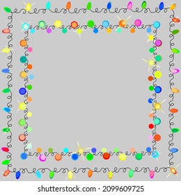 Vector illustration of a light garland on a transparent background. Art cartoon