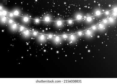 Vector illustration of a light garland on a transparent background.