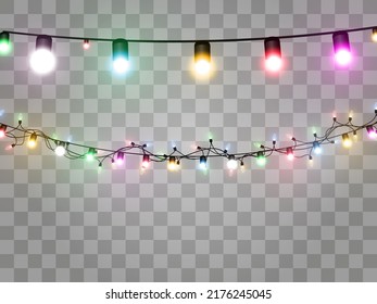 	
Vector illustration of a light garland on a transparent background.