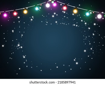 Ilustración vectorial de una guirnalda ligera sobre un fondo transparente.	

