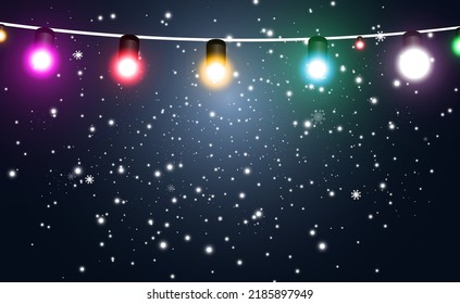 Vector illustration of a light garland on a transparent background.	

