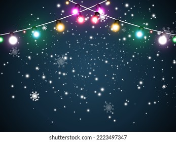 	
Vector illustration of a light garland on a transparent background.	
