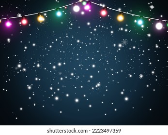 	
Vector illustration of a light garland on a transparent background.	
