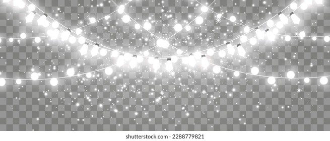 	
Vector illustration of a light garland on a transparent background.	
