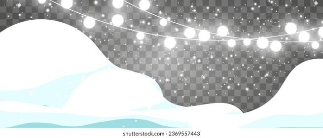 Ilustración vectorial de una guirnalda ligera sobre un fondo transparente.	

