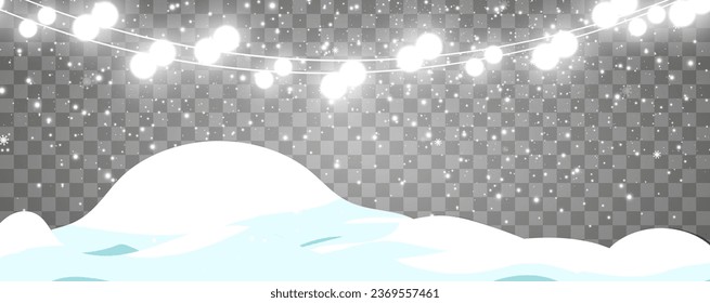 Vector illustration of a light garland on a transparent background.	

