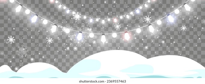 Vector illustration of a light garland on a transparent background.	

