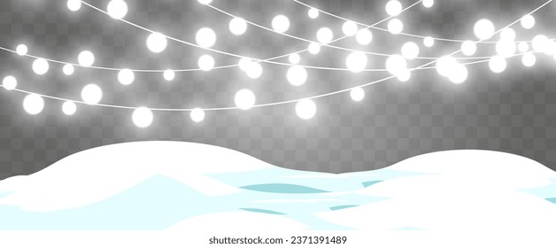 Vector illustration of a light garland on a transparent background.