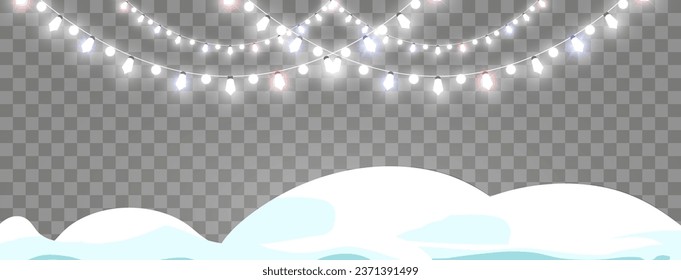 Vector illustration of a light garland on a transparent background.