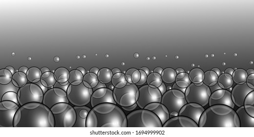 Vector illustration light and glowing bright soap bubbles festive magic decoration template.