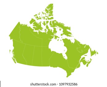 Canada Map Green の画像 写真素材 ベクター画像 Shutterstock