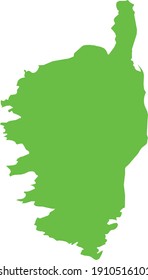 vector illustration of Light green map of Corsica