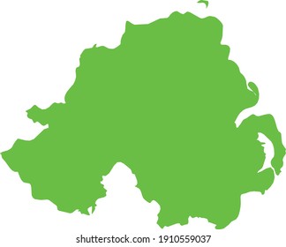 vector illustration of Light green map of North Ireland