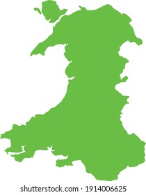Vektorgrafik der hellgrünen Karte von Wales