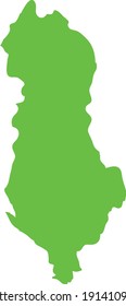 ilustración vectorial del mapa verde claro de Albania
