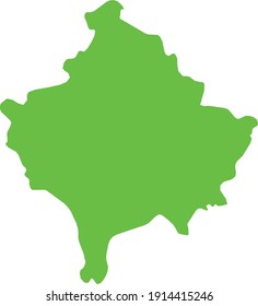 vector illustration of Light green map of Kosovo