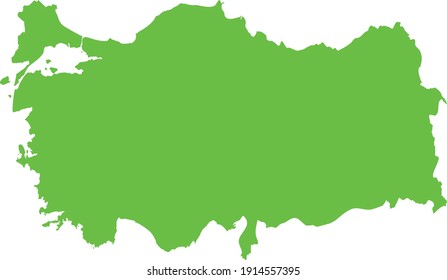 vector illustration of Light green map of Turkey