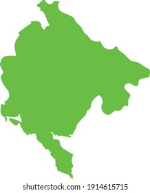 ilustración vectorial del mapa verde claro de Montenegro